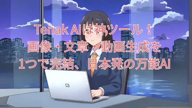 Tenak AIは神ツール！画像・文章・動画生成を1つで完結、日本発の万能AI