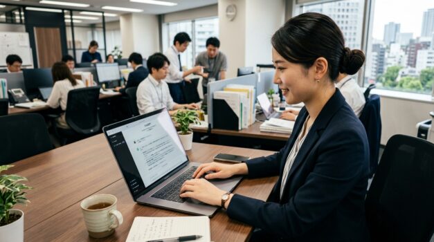 日本のオフィスでChatGPTを使う人
