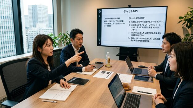 ChatGPTを使ってアイデアを出す日本のビジネス会議