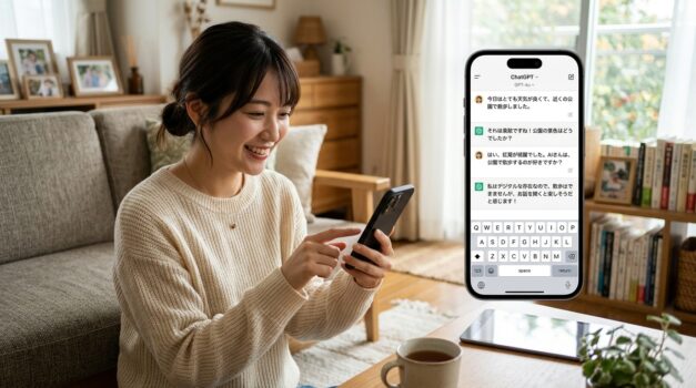 スマホでChatGPTを使う日本人のイメージ