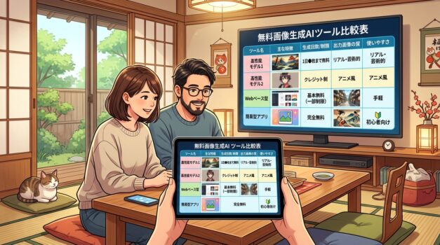 無料画像生成AIツールの比較チャート