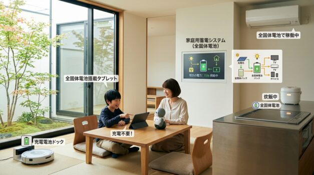 全固態電池で動くデバイスを使う未来の日本の家庭