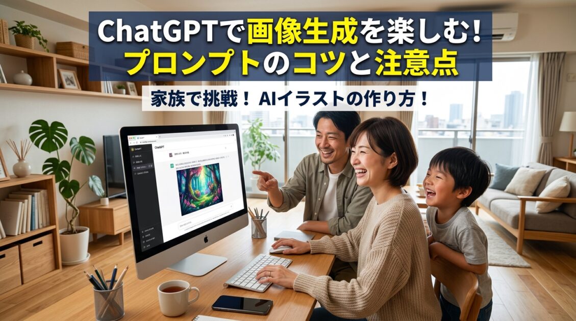日本の家族がChatGPTで画像生成を楽しんでいる様子
