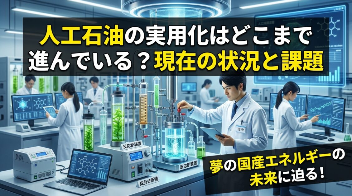 人工石油技術に取り組む日本の未来的な研究所
