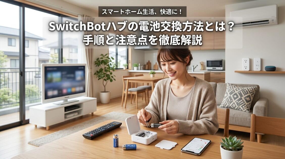 SwitchBotハブが置かれた日本のリビングルーム