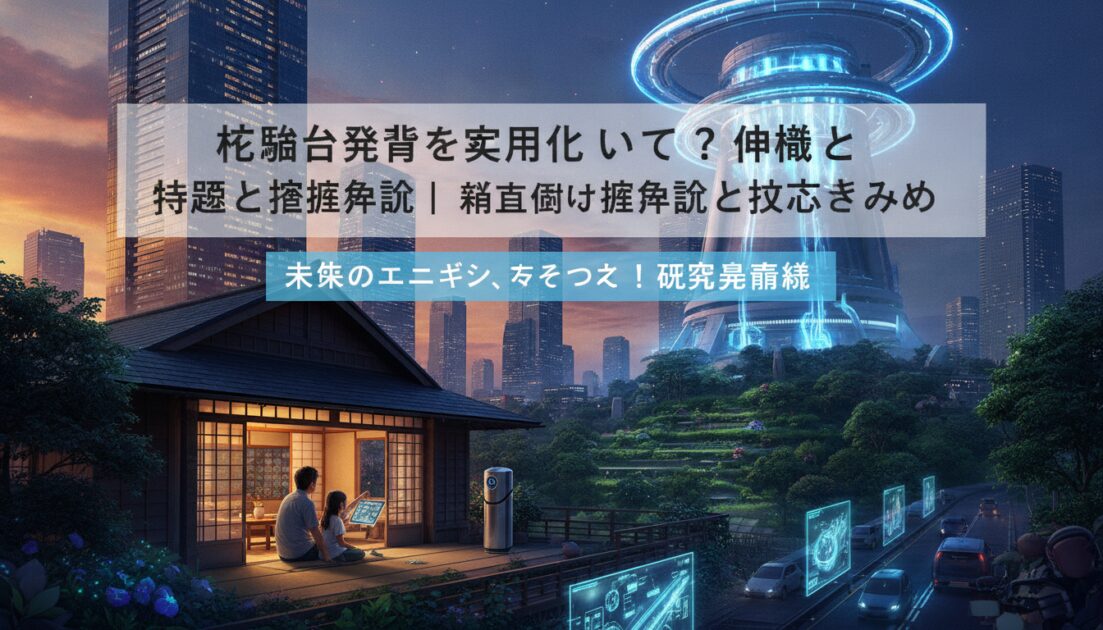 未来的な日本の都市景観と核融合発電所