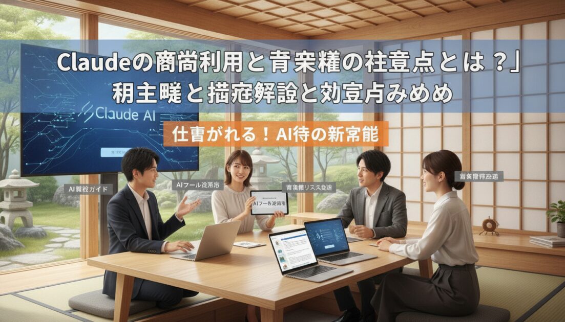 日本のオフィスでClaudeを使ってAIツールについて話し合う人々