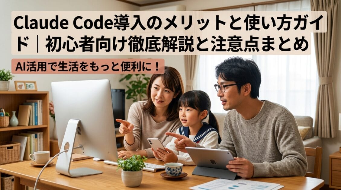日本の家族がコンピュータを使って技術について話し合っている様子