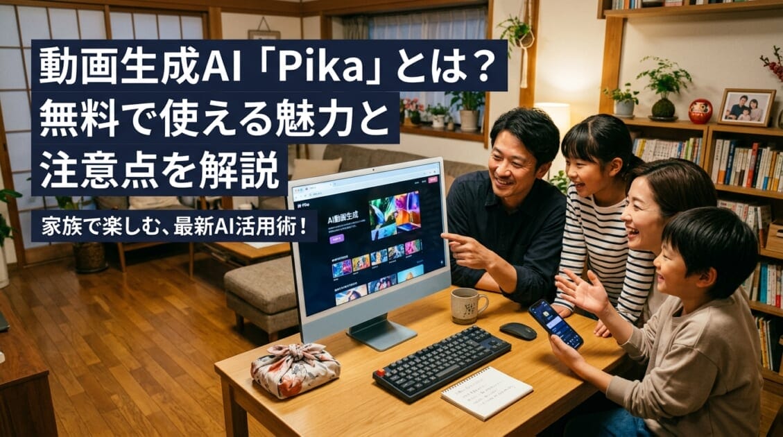 日本の家庭でAI動画生成を話し合う家族